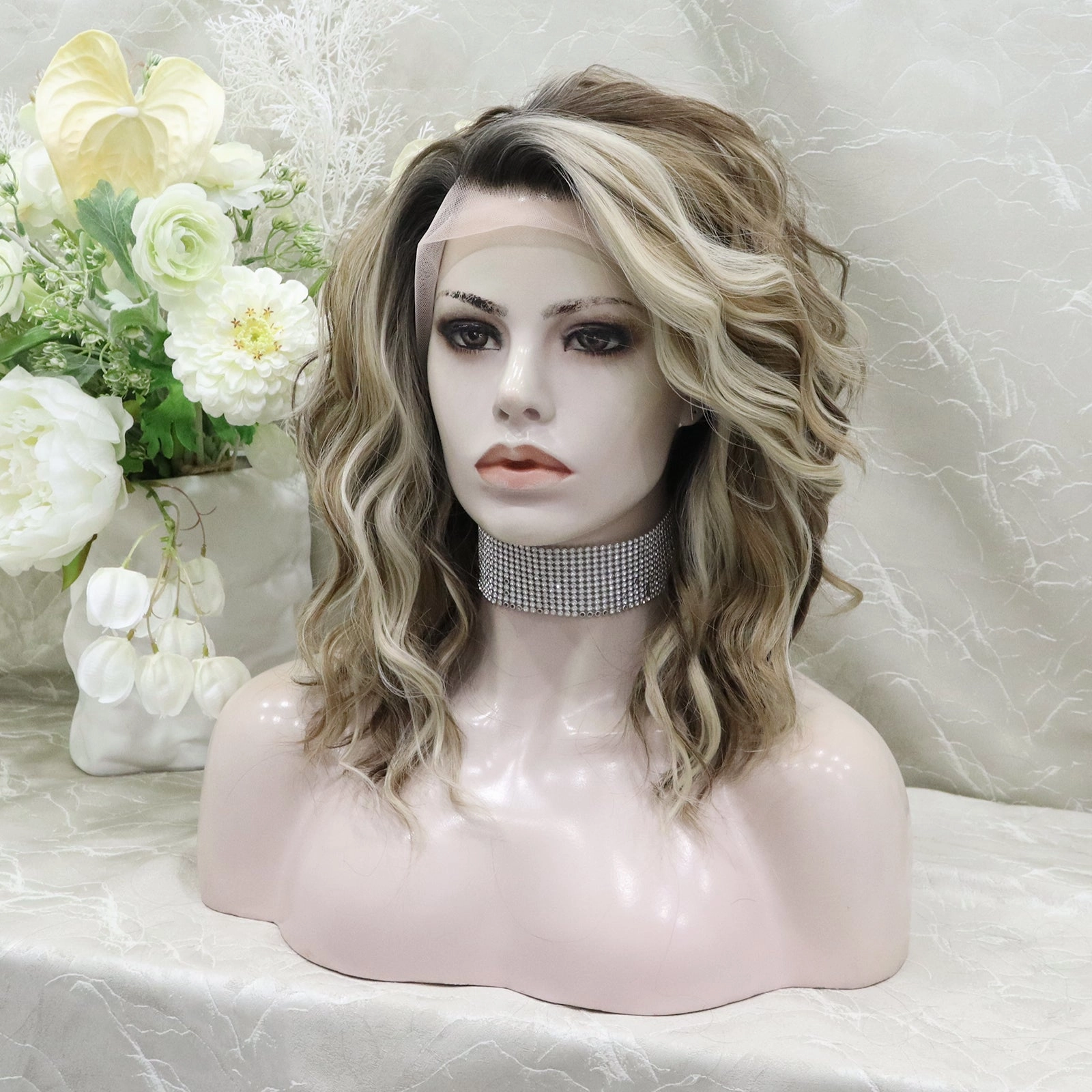Imstylewigs BrendaG2 Ombre Color With Short Curly 14 inches Synthetic 13*2 Lace Front Wig