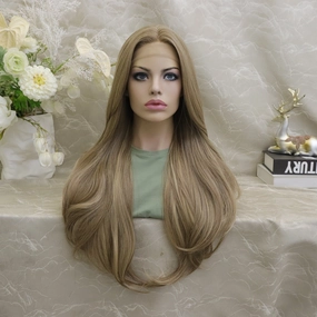 Imstylewigs Leah Mocha Light Brown T Part Glueless Layer Styles Rootless 28inches Lace Front Wigs