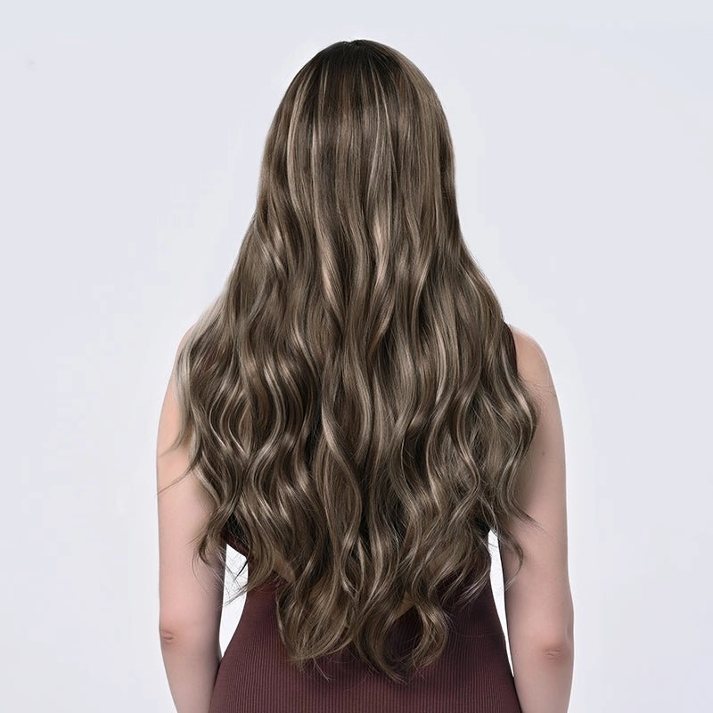 Imstylewigs-Serena-28 inches Skunk stripe brown highlight body wavy lace wigs