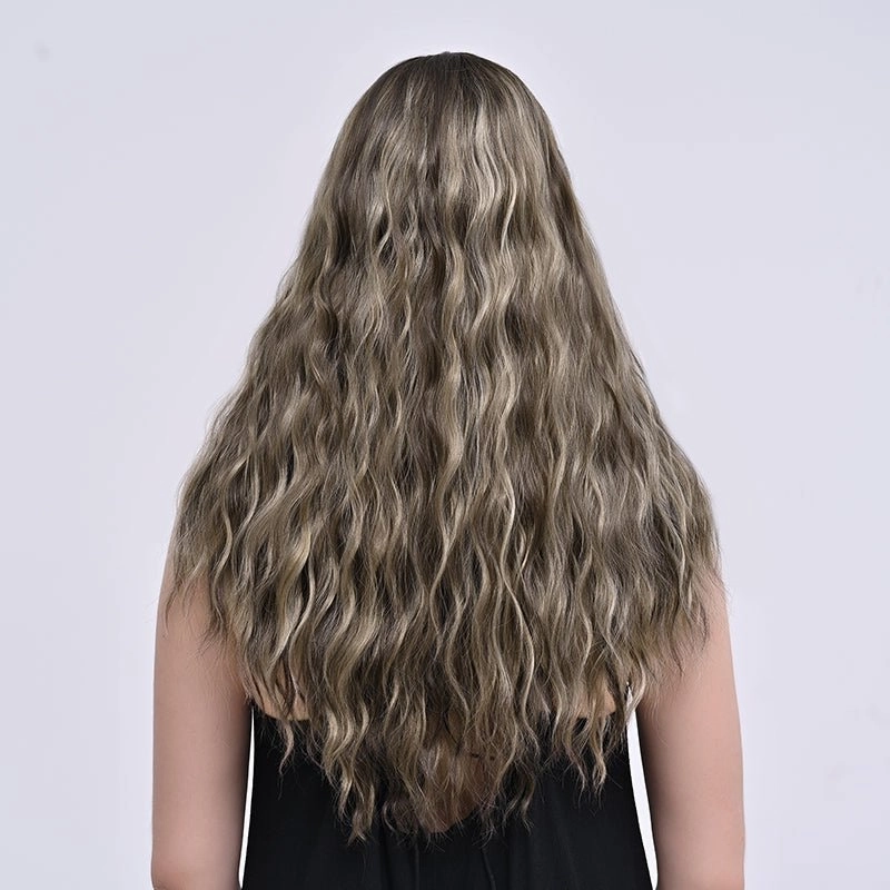 Imstylewigs-Tia-26 inches Skunk stripe Ash brown highlight body wave lace wigs