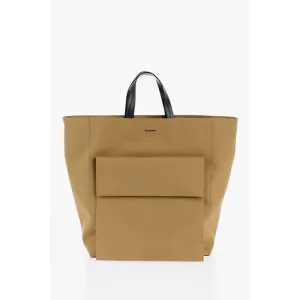 Jil Sander Canvas Shopper Bag with External Pocket