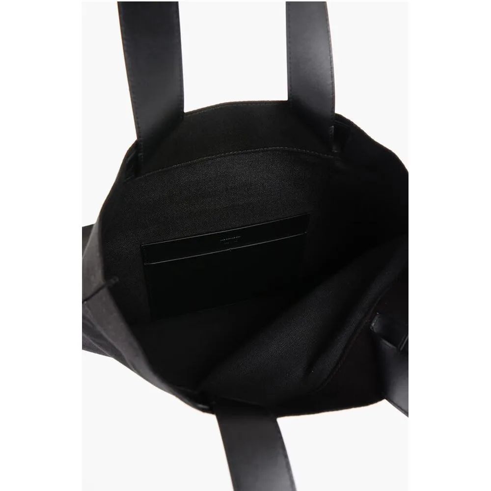 Jil Sander Canvas Shopper Bag with Leather Handles