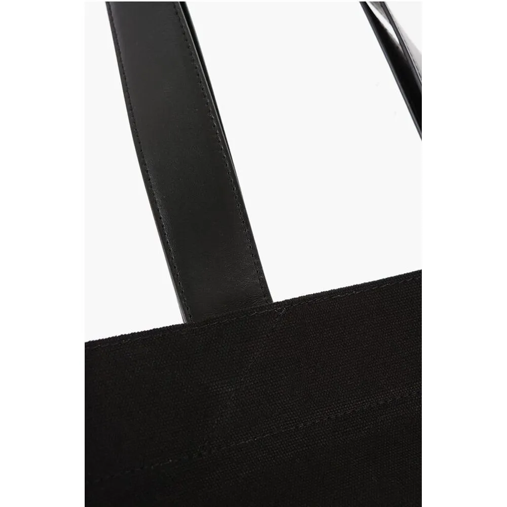 Jil Sander Canvas Shopper Bag with Leather Handles