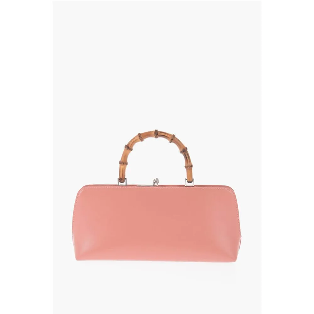 Jil Sander Leather Handbag With Bamboo Handle