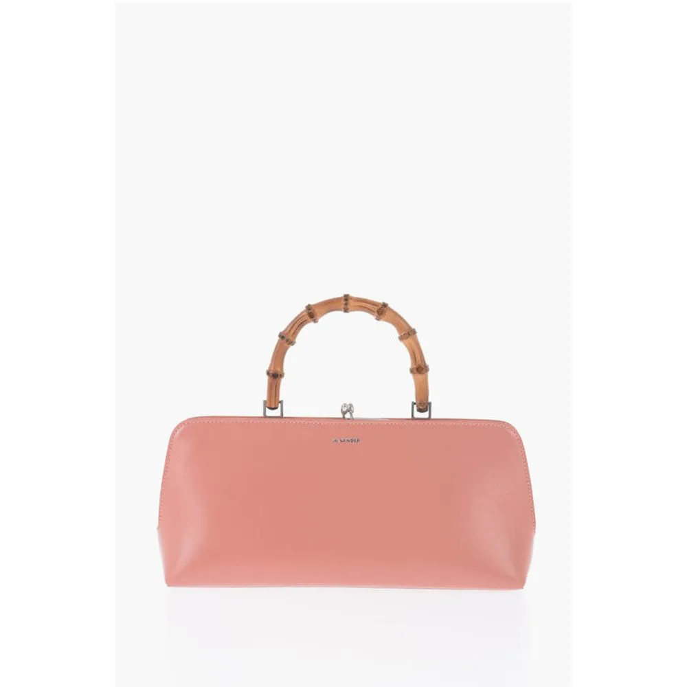 Jil Sander Leather Handbag With Bamboo Handle