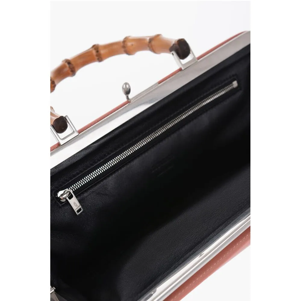 Jil Sander Leather Handbag With Bamboo Handle