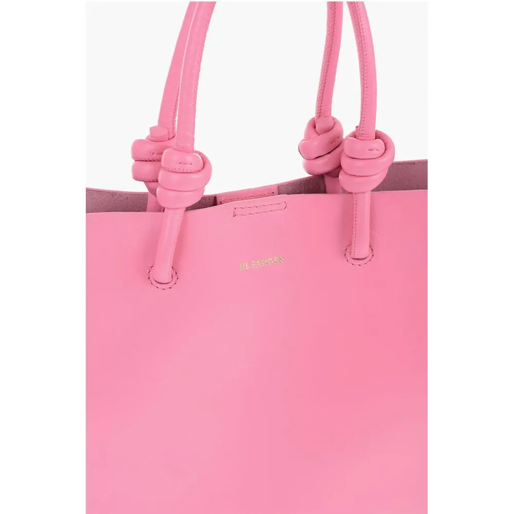 Jil Sander Leather Handbag with Removable Shoulder Strap