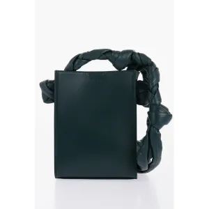 Jil Sander Leather TANGLE Shoulder Bag with Woven Handle