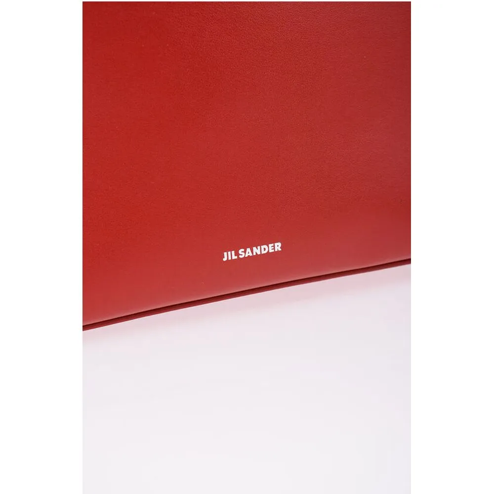 Jil Sander Leather Tote Bag with Card Shaped Inner Women's Pockets