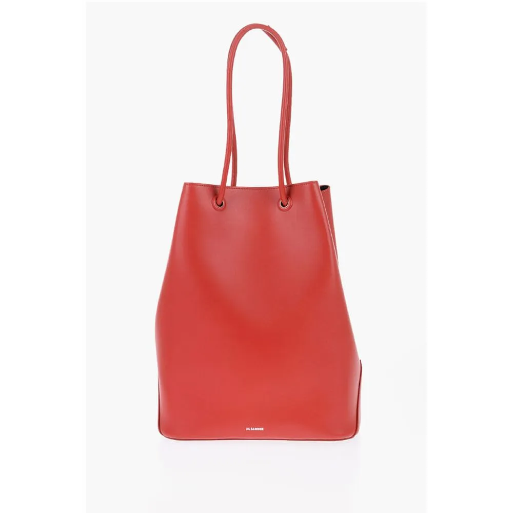 Jil Sander Leather Tote Bag with Card Shaped Inner Women's Pockets