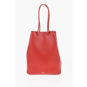 Jil Sander Leather Tote Bag with Card Shaped Inner Women's Pockets