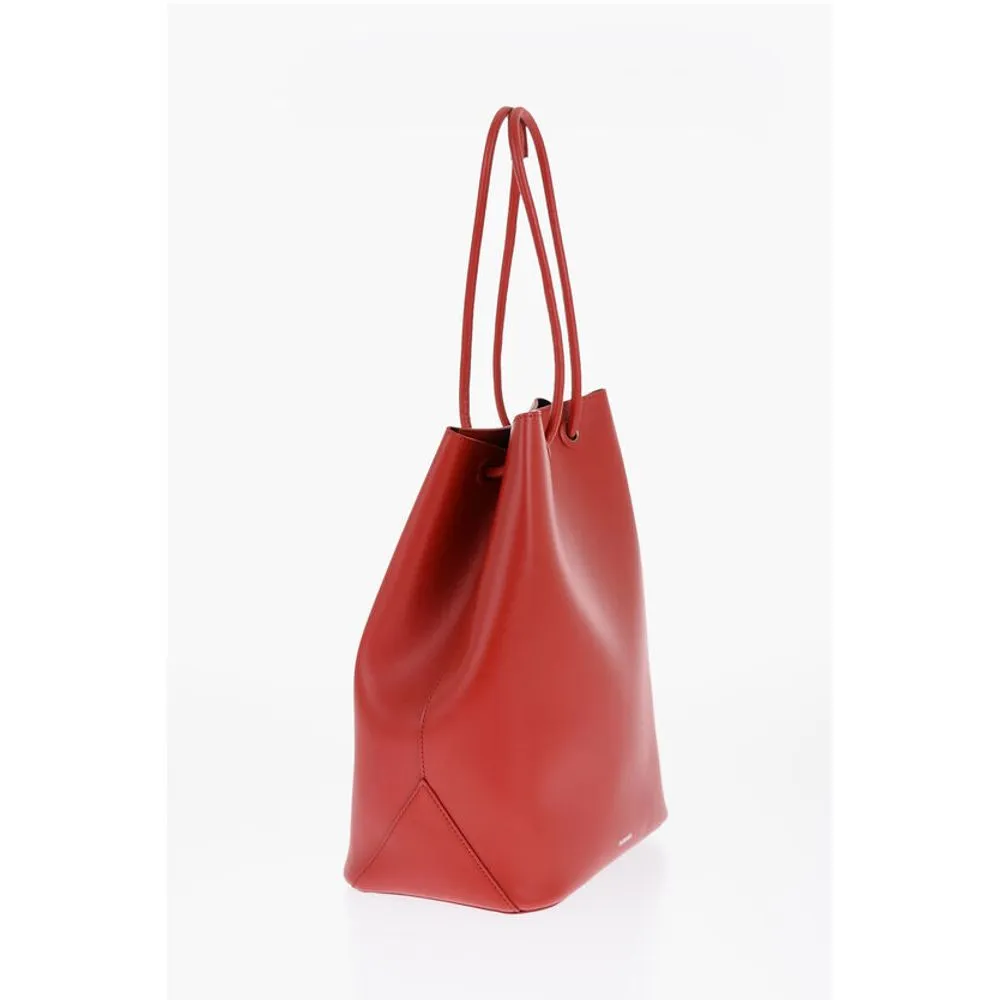 Jil Sander Leather Tote Bag with Card Shaped Inner Women's Pockets