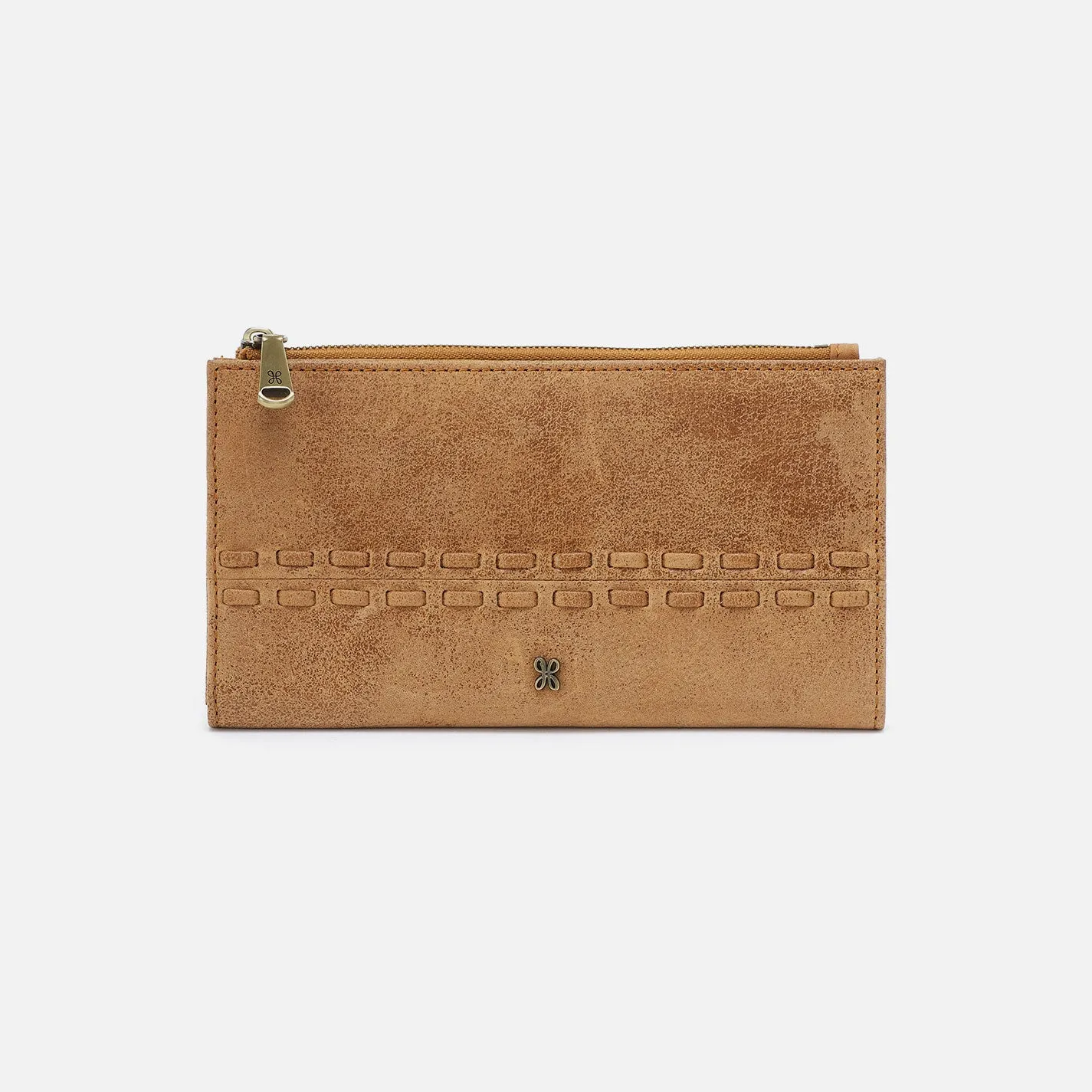 Jill Large Bifold Wallet In Buffed Leather - Whiskey