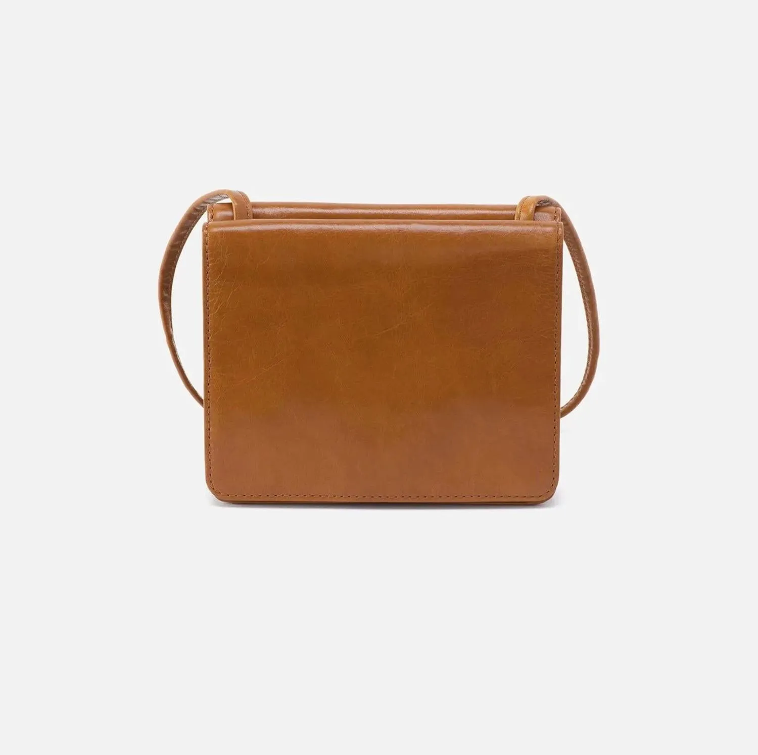 Jill Wallet Crossbody In Polished Leather In Truffle