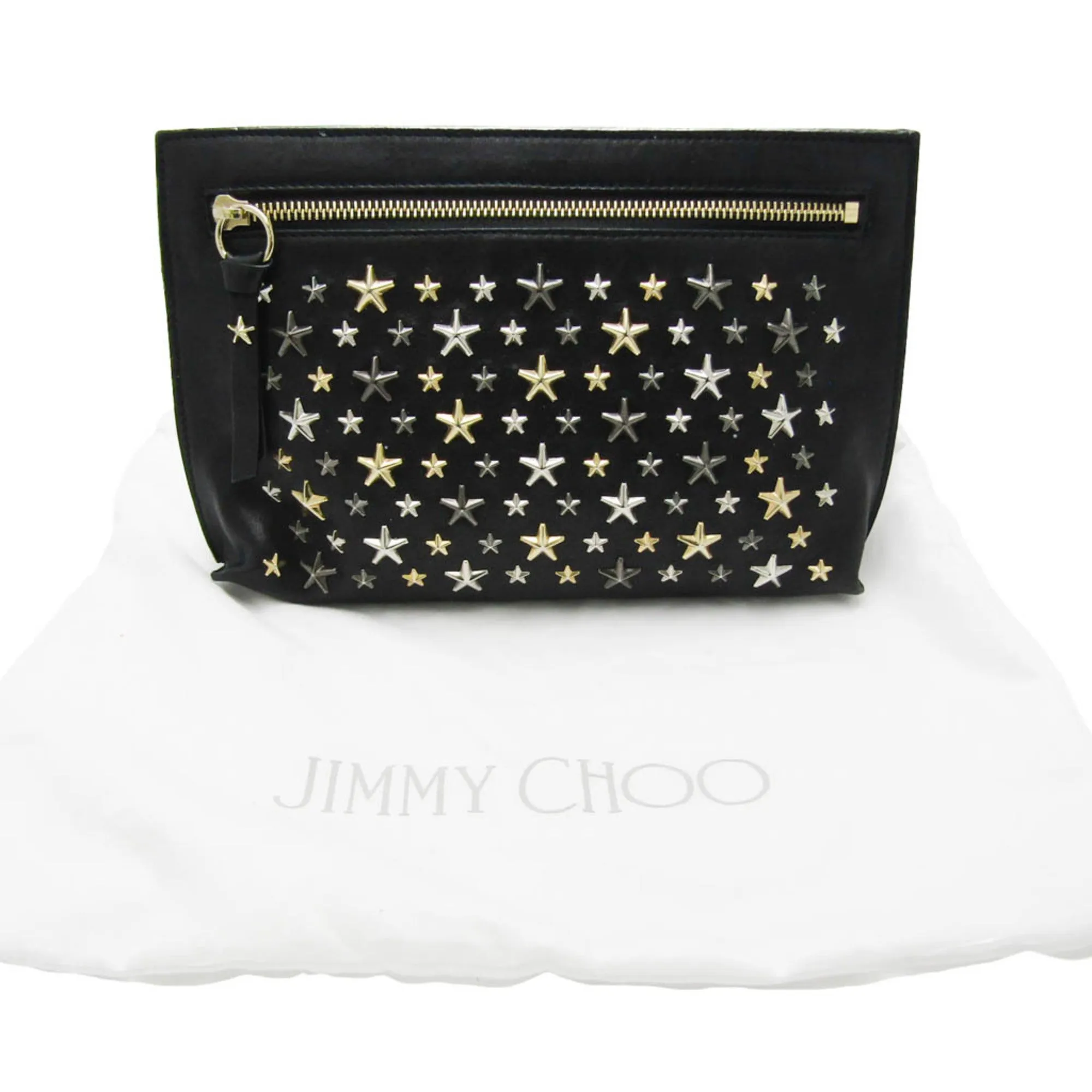 Jimmy Choo Star Studs Leather Clutch Bag (Pre-Owned)