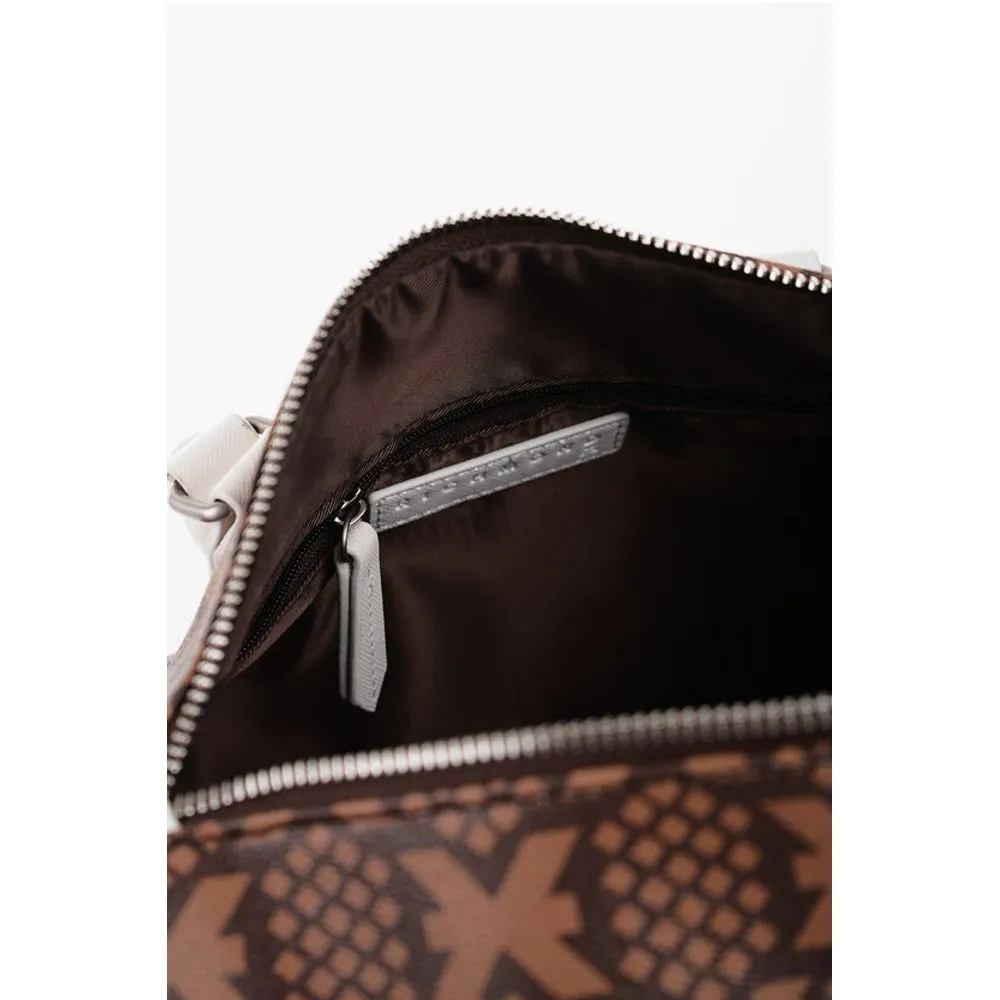 John Richmond Printed Faux Leather NARYN Bowler Bag with Metal Logo