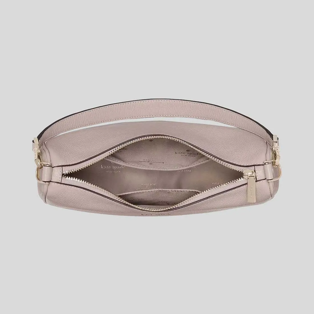 KATE SPADE Emma Pebbled Leather Medium Shoulder Bag Cozy Grey KK068