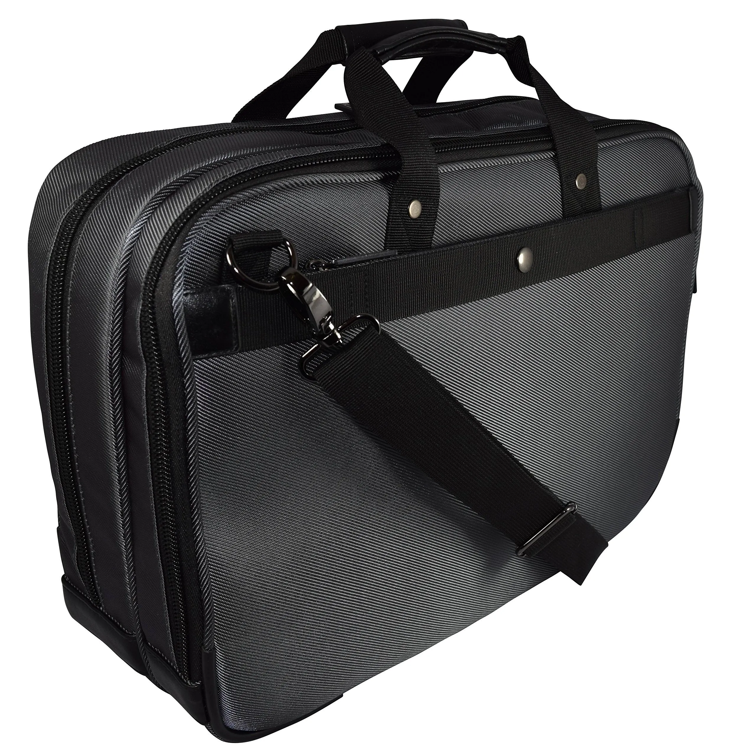Kenneth Cole 17.3" Top Zip Portfolio/Computer Case Black-Charcoal
