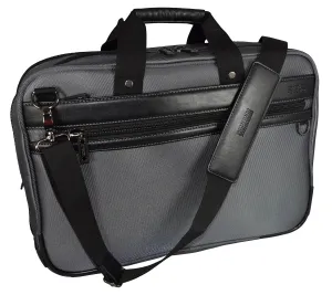Kenneth Cole 17.3" Top Zip Portfolio/Computer Case Black-Charcoal