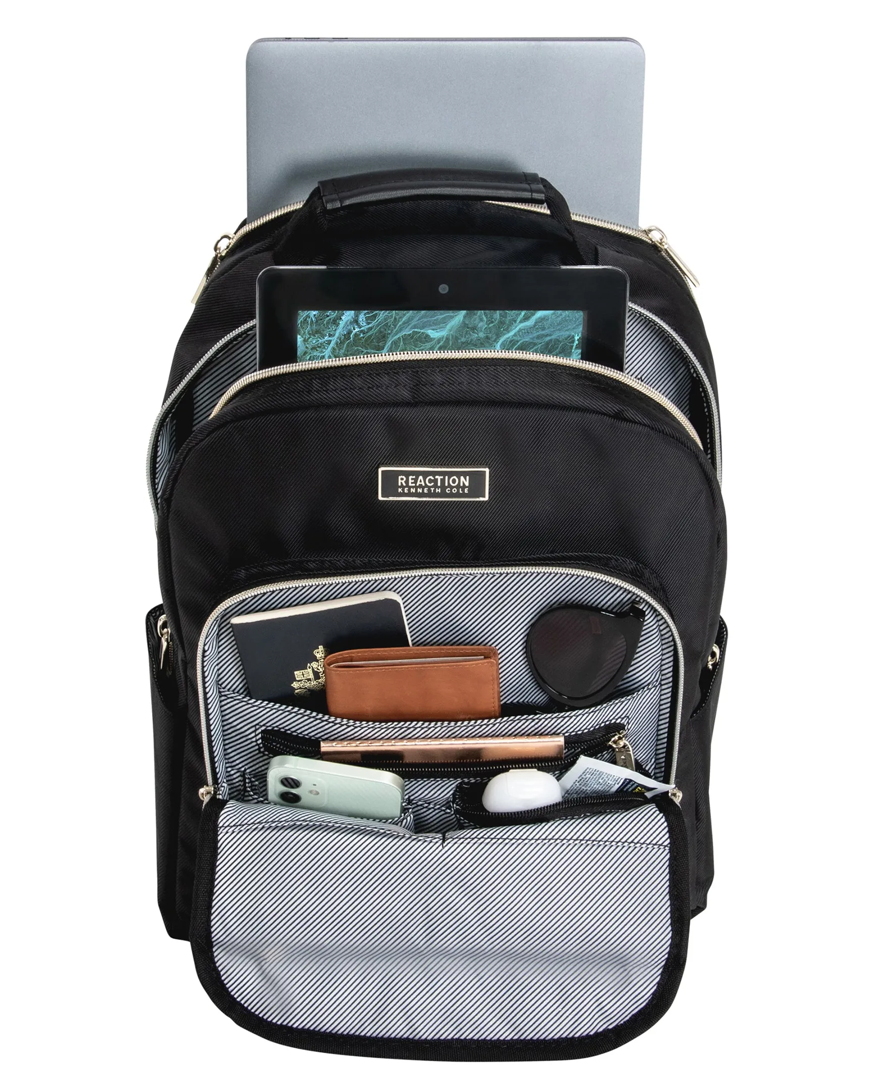 Kenneth Cole Reaction Madison Square 8-Wheel Expandable Luggage & Chelsea Backpack 2-Piece Bundle (20" Carry-On & Backpack)