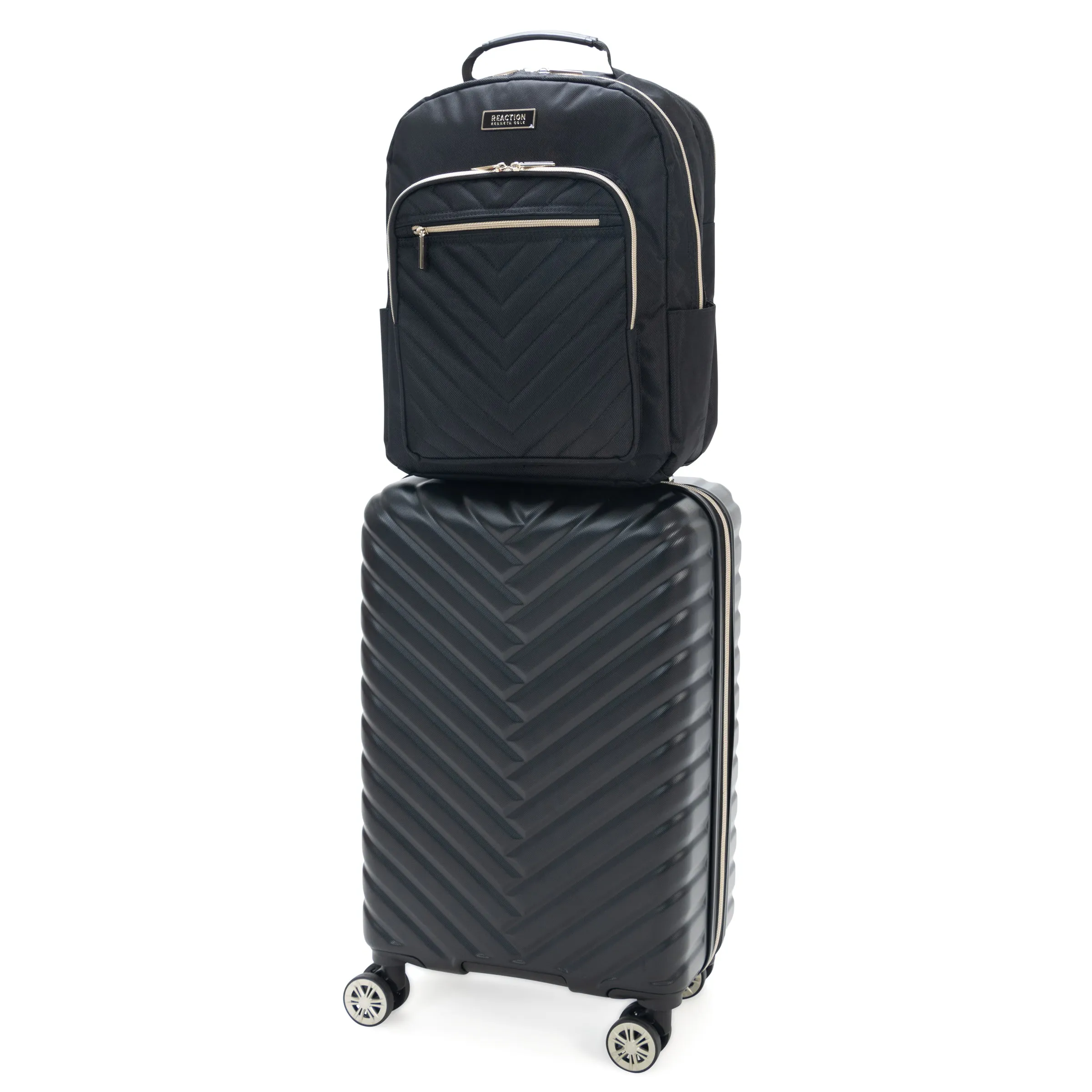 Kenneth Cole Reaction Madison Square 8-Wheel Expandable Luggage & Chelsea Backpack 2-Piece Bundle (20" Carry-On & Backpack)