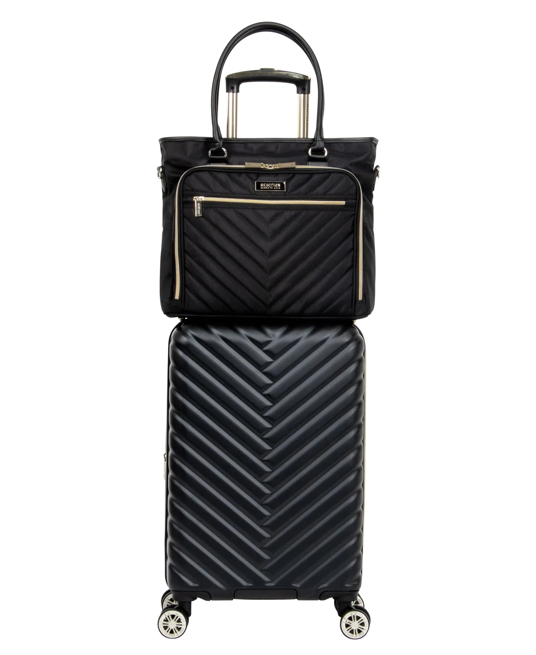 Kenneth Cole Reaction Madison Square 8-Wheel Expandable Luggage & Chelsea Tote 2-Piece Bundle (20" Carry-On & Tote)