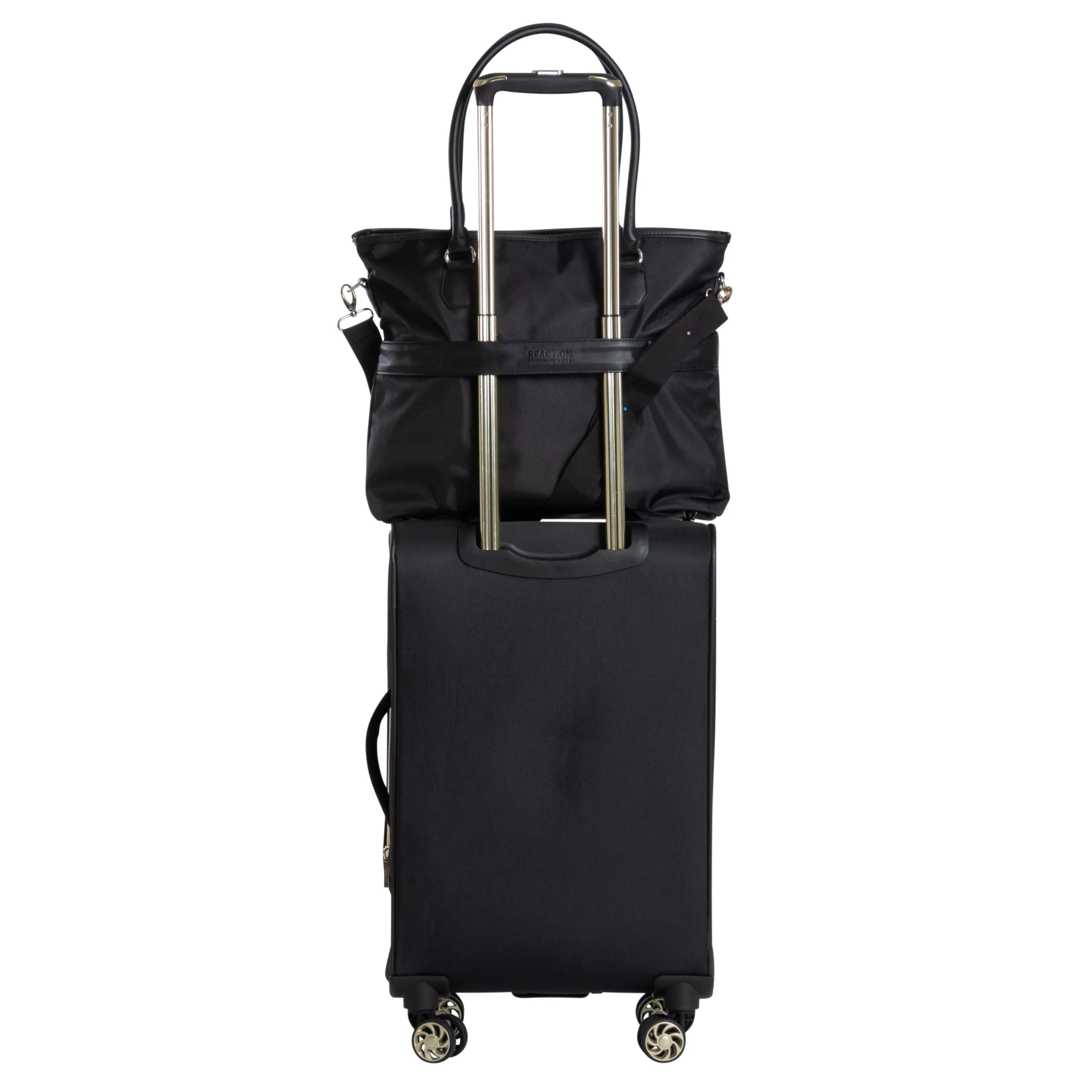 Kenneth Cole Reaction Women's Chelsea Chevron Softside 8-Wheel Expandable Luggage & Chelsea Tote 2-Piece Bundle (20" Carry-On & Tote)