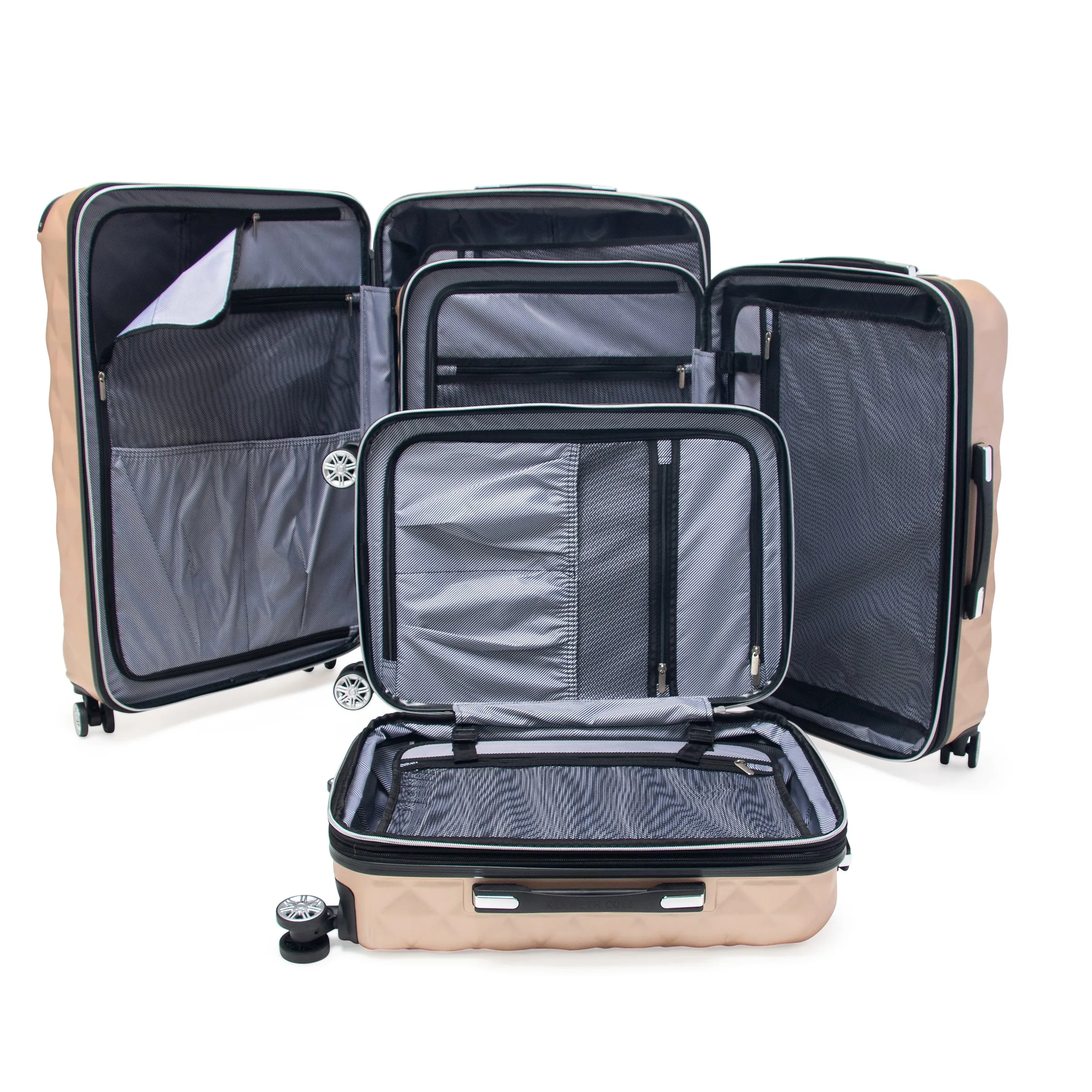 Kenneth Cole Reaction Women's Diamond Tower 3 Piece Set (20'', 24'', & 28") Hardside 8-Wheel Expandable Luggage Set