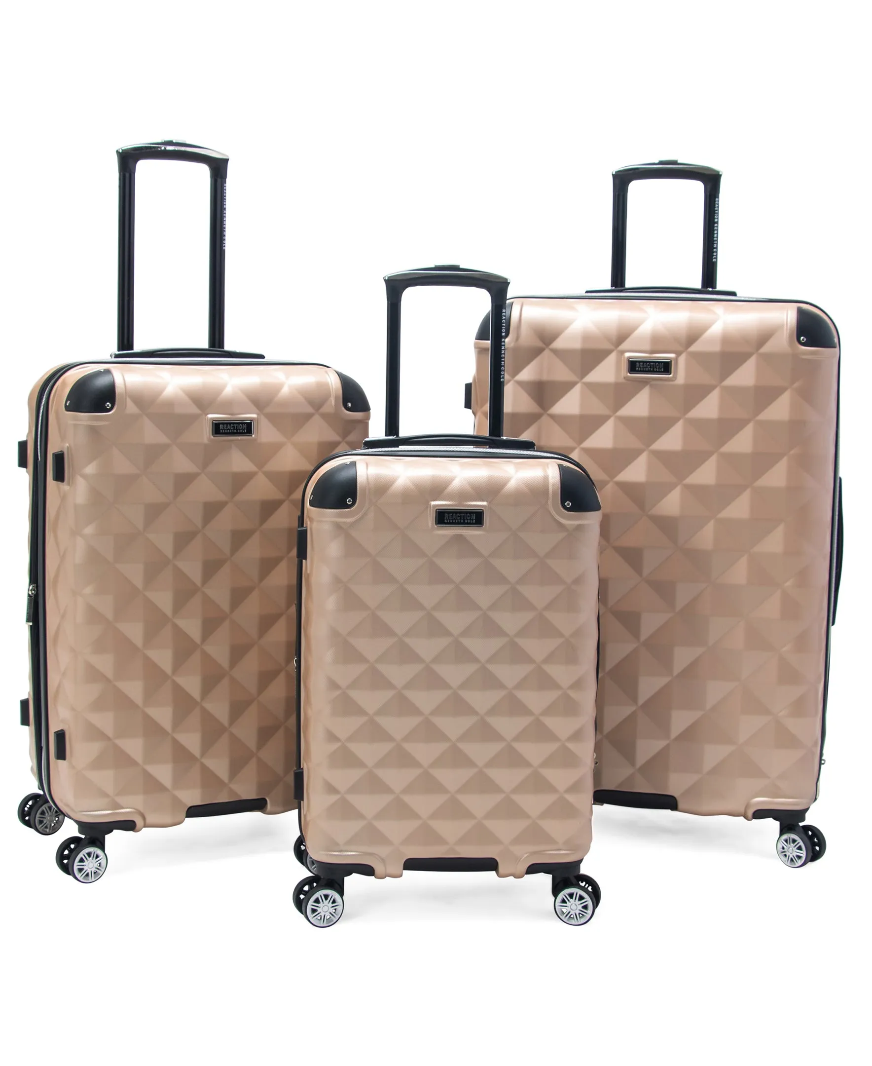 Kenneth Cole Reaction Women's Diamond Tower 3 Piece Set (20'', 24'', & 28") Hardside 8-Wheel Expandable Luggage Set