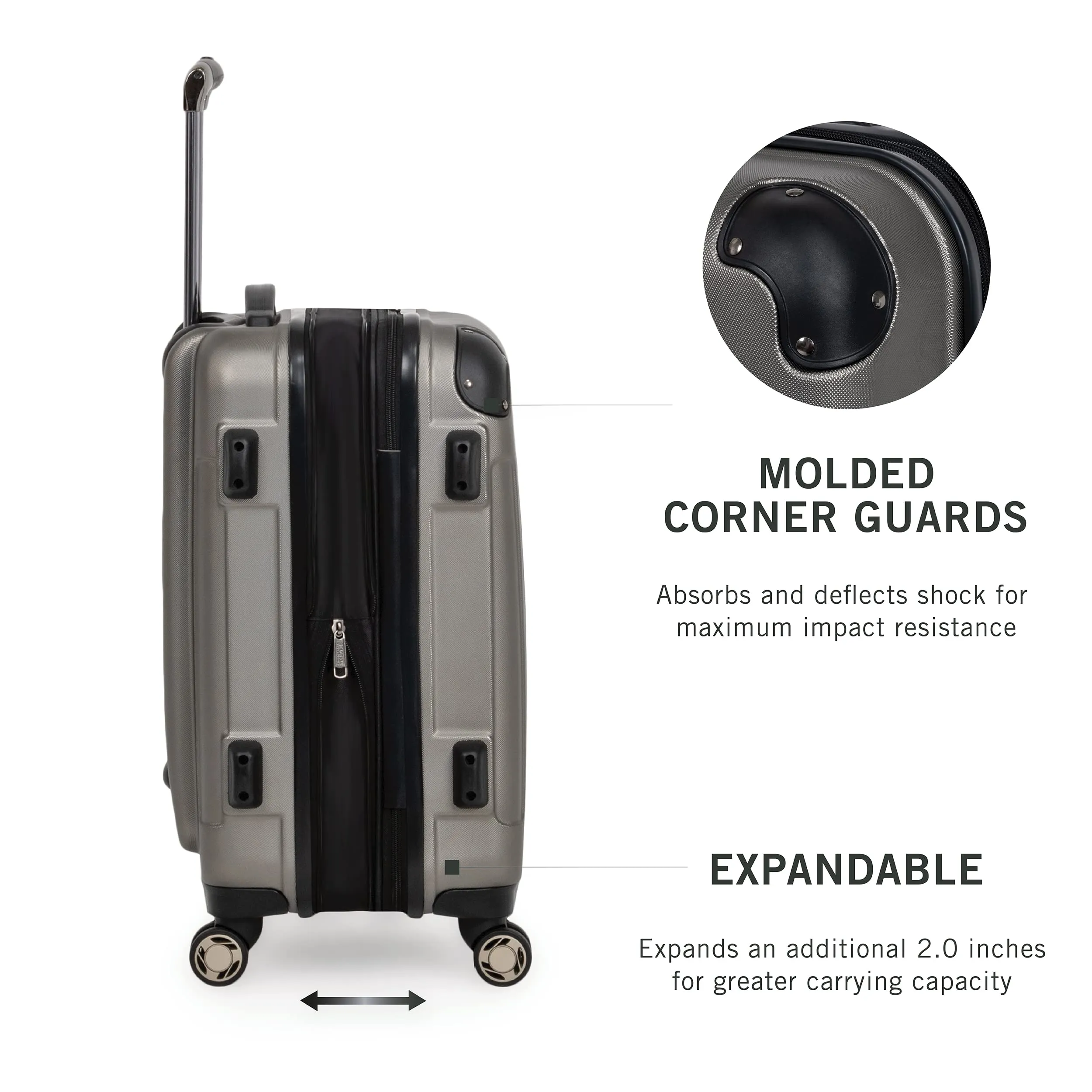 Kenneth Cole Renegade 3 Piece Set (20", 24", & 28") Hardside Expandable Luggage Set