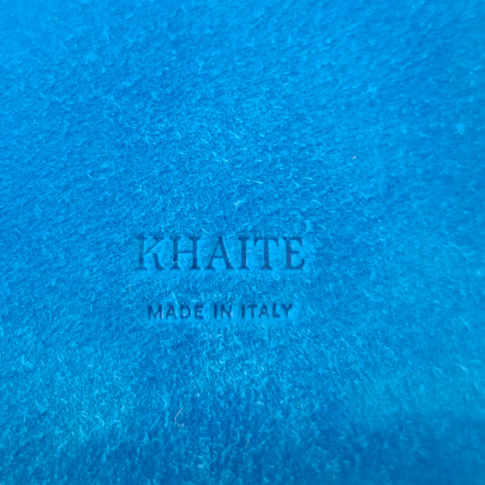 Khaite Augusta Clutch Bag with Strap in Blue Suede