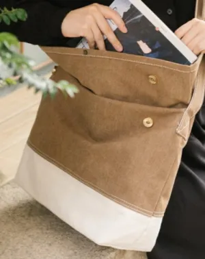 Khaki Canvas Messenger Bag for Women Large Crossbody Bag Ladies Canvas Laptop Messenger Bag