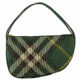 Knit Baguette Purse - Burberry - Nylon - Green