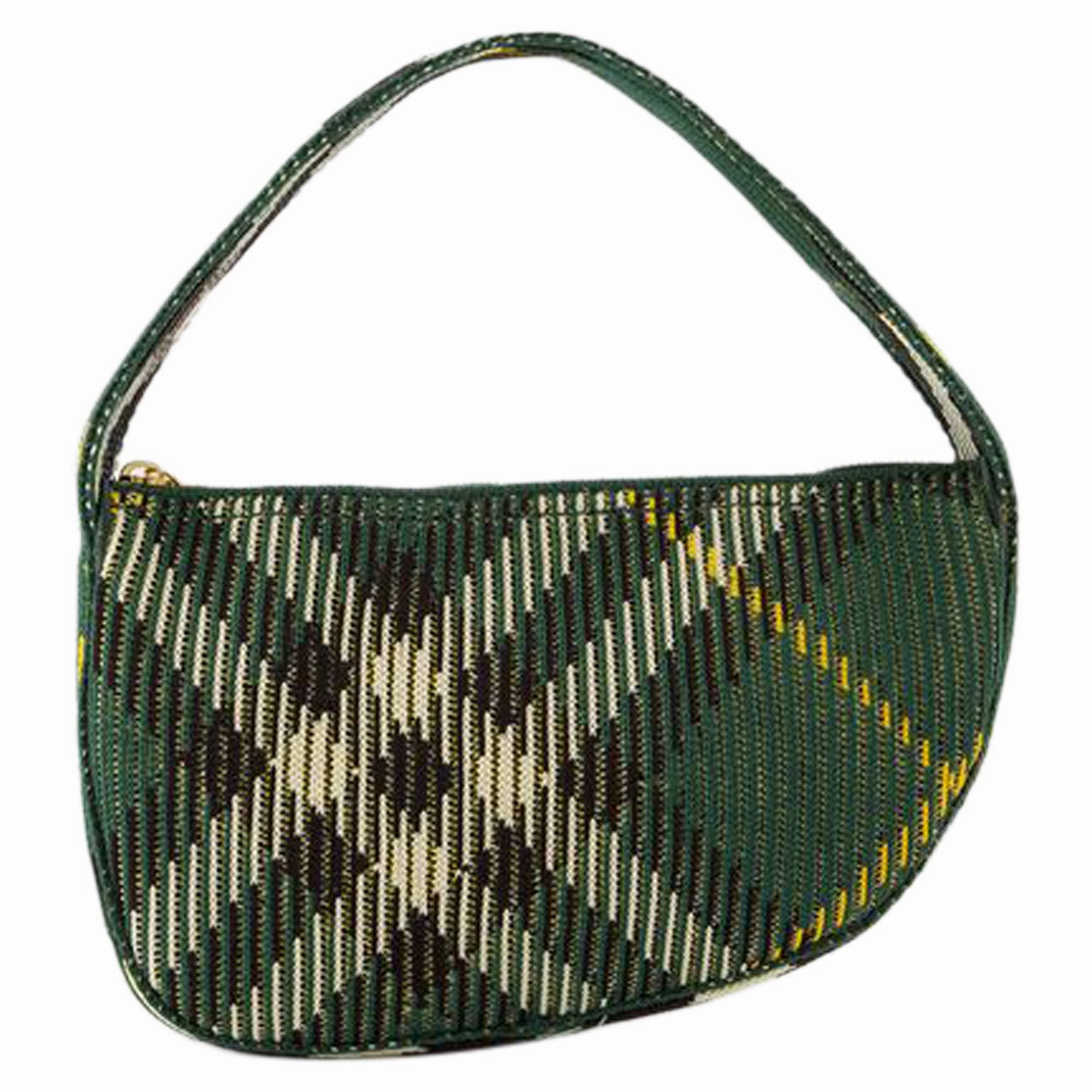 Knit Baguette Purse - Burberry - Nylon - Green