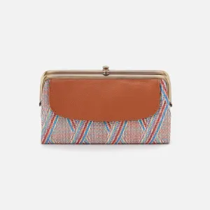 Lauren Clutch-Wallet In Multi Weave With Leather Trim - Sunset Raffia