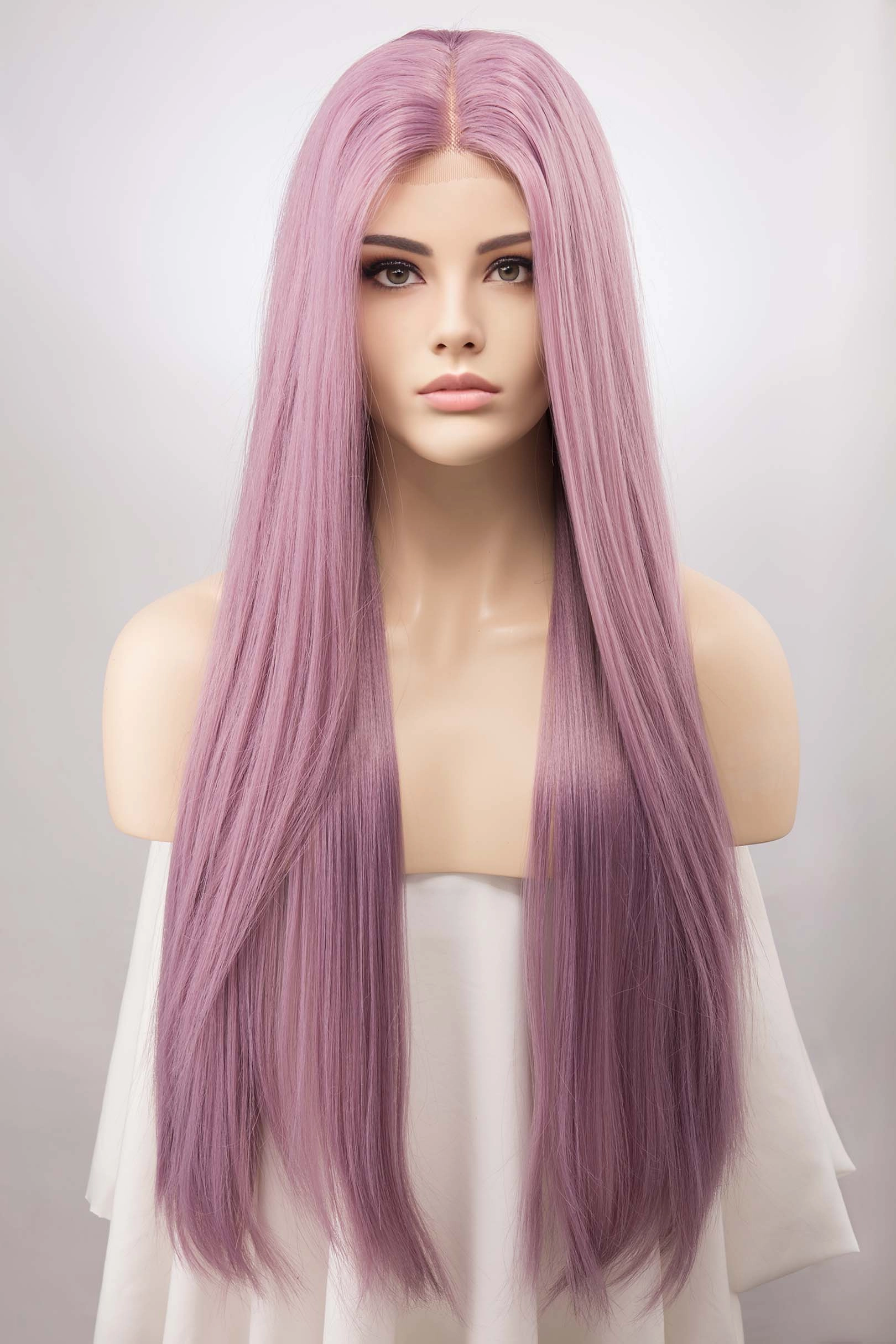Lavender Straight Lace Front Synthetic Wig Kylin