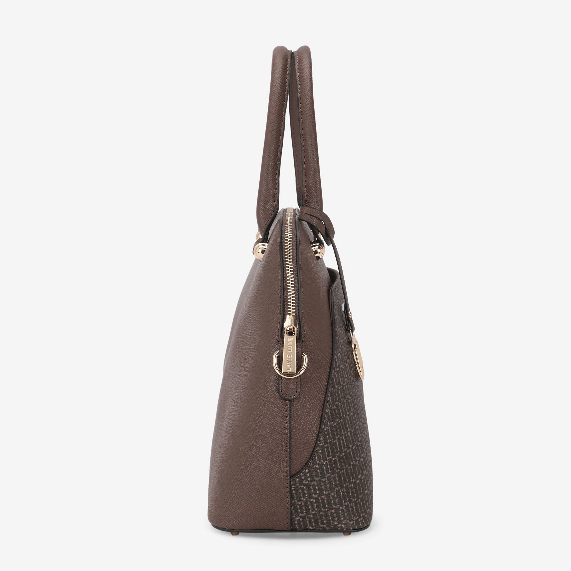 Lavie Luxe Monogram Valle24 Choco Medium Women's Satchel