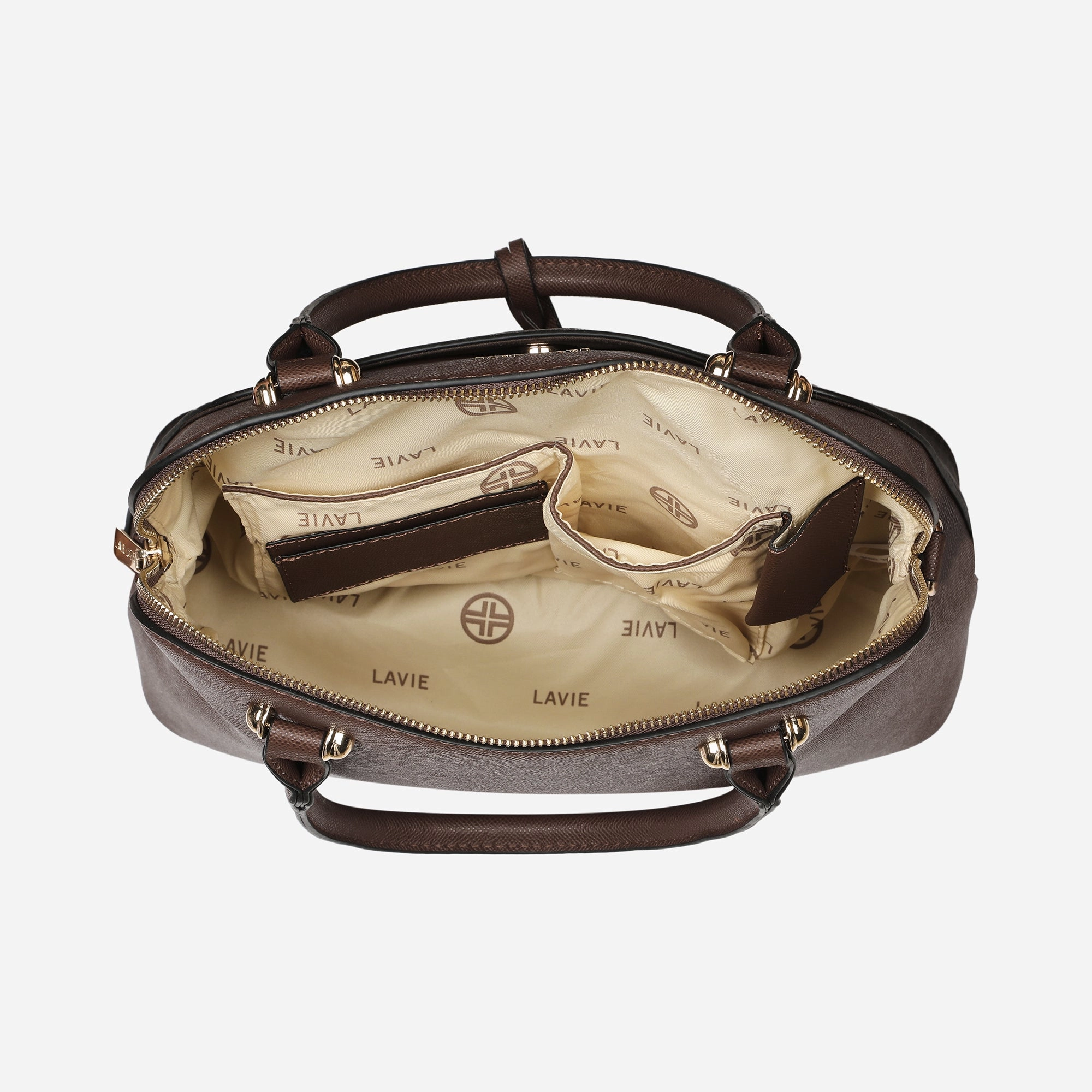 Lavie Luxe Monogram Valle24 Choco Medium Women's Satchel