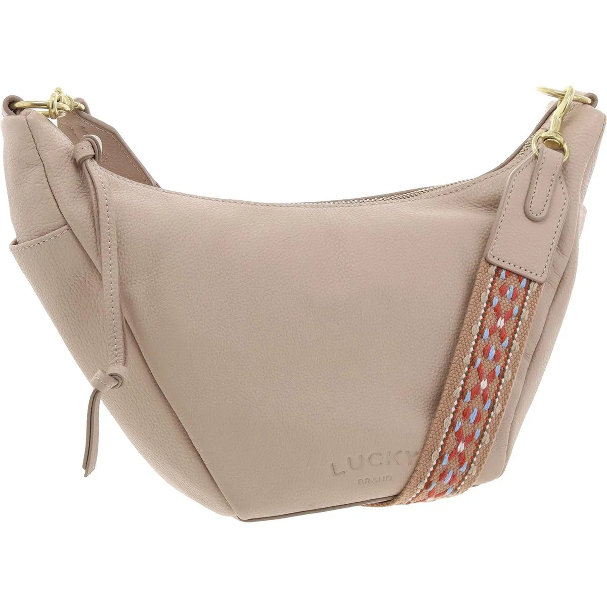 Laya Womens Pebbled Leather Crossbody Handbag