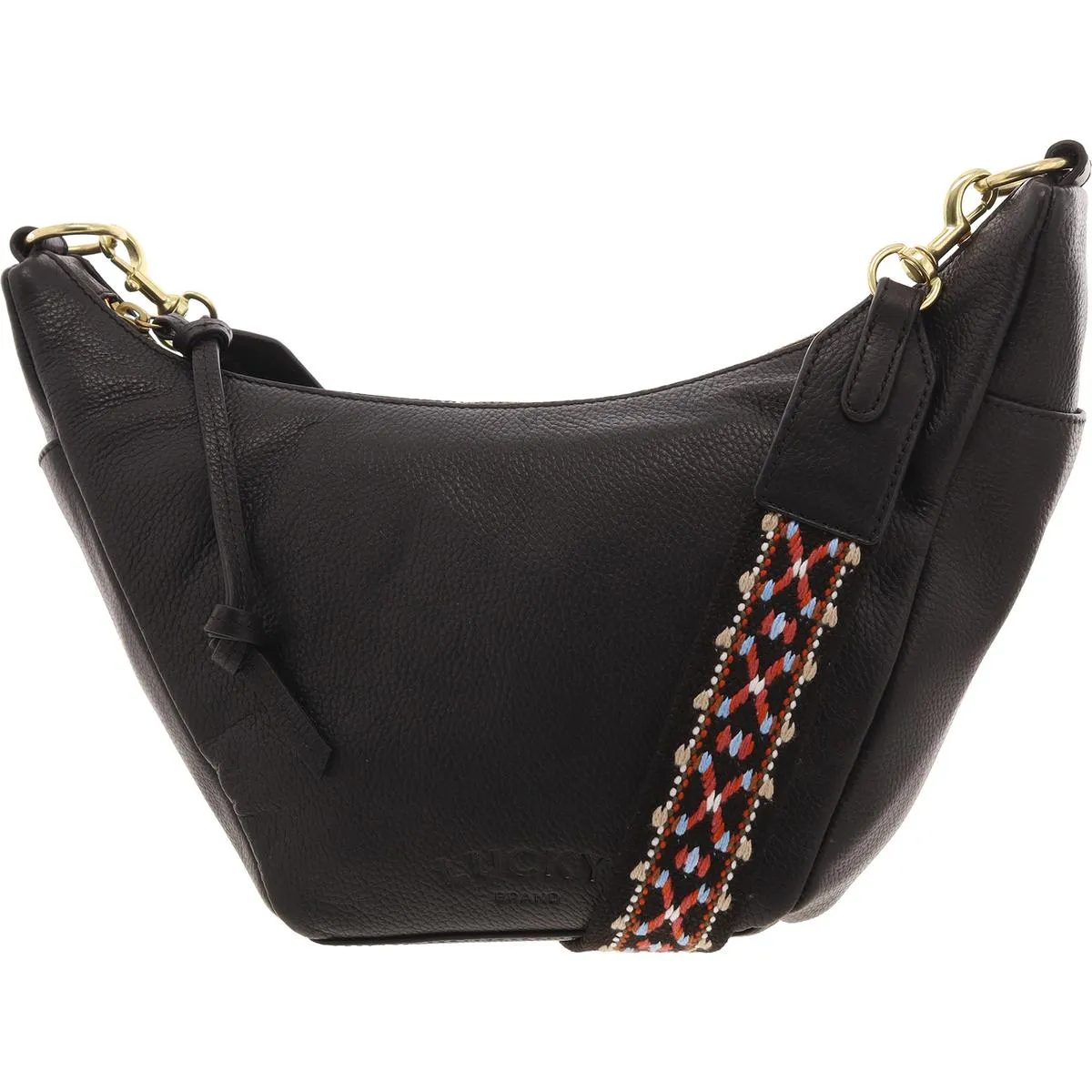 Laya Womens Pebbled Leather Crossbody Handbag