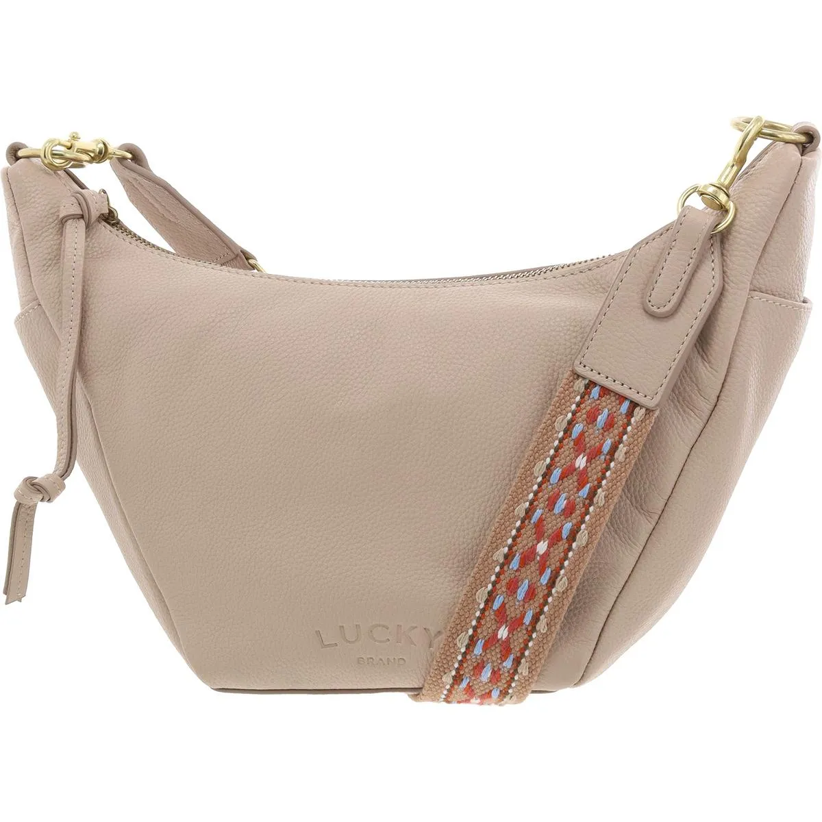 Laya Womens Pebbled Leather Crossbody Handbag