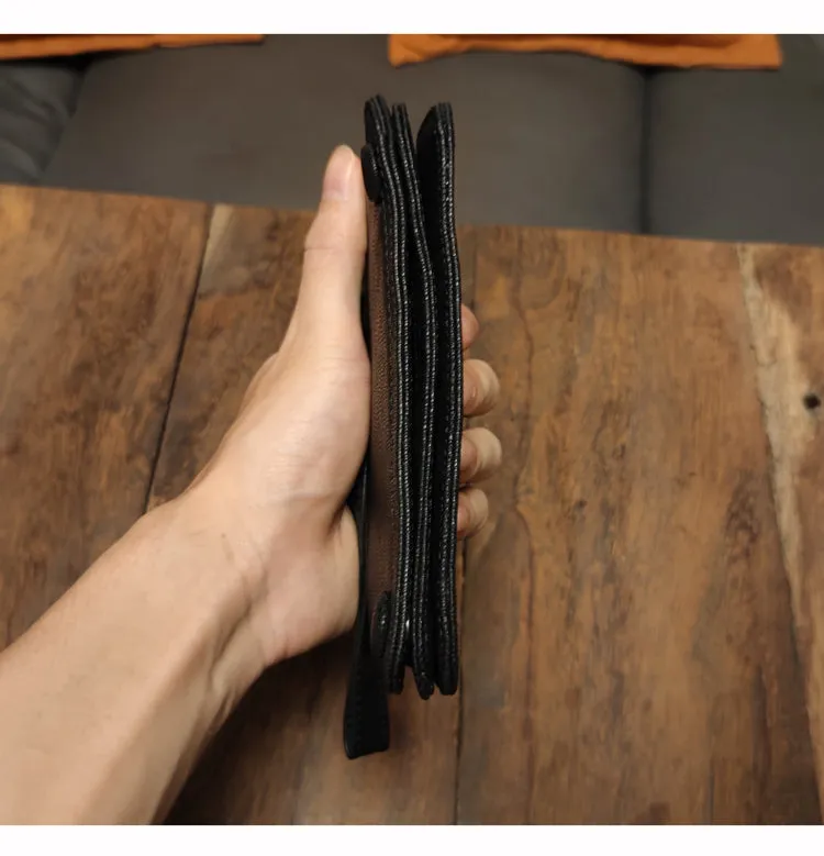 Leather biker wallet small  trucker wallet leather chain men Black biker long wallet