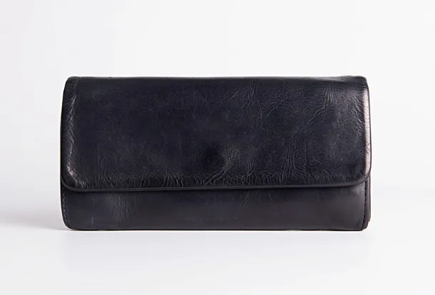 Leather Long clutch wallet leather black men wallet long wallet