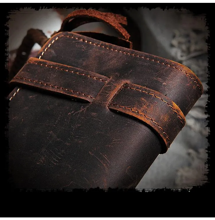 Leather Mens Bifold Long Biker Wallets Biker Chain Wallet Long Trucker Wallet for Men