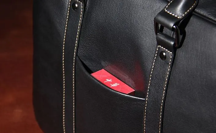 Leather Mens Black Briefcase Shoulder Bag Handbag Laptop Bag Business Bag for Men