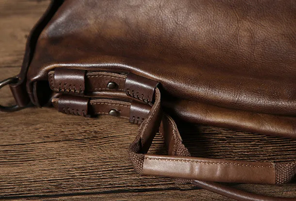 Leather mens Briefcase Shoulder laptop bag Business Bag for Men