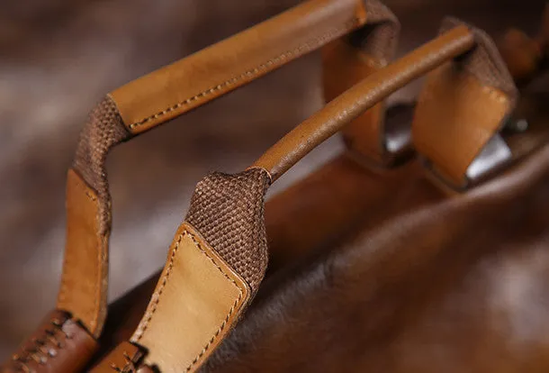 Leather mens Briefcase Shoulder laptop bag Business Bag for Men