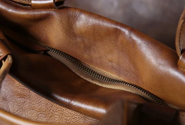 Leather mens Briefcase Shoulder laptop bag Business Bag for Men