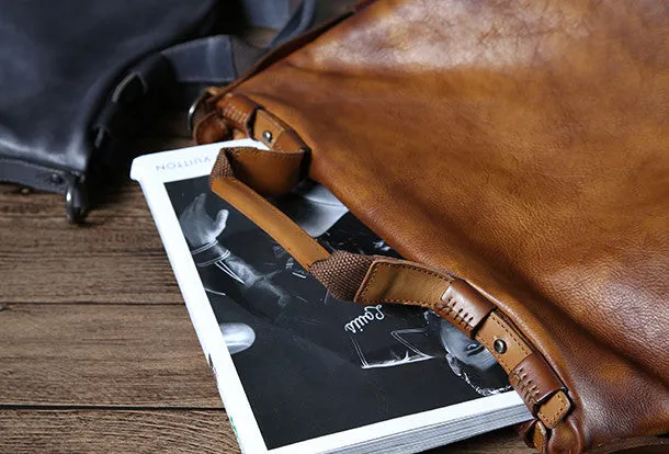 Leather mens Briefcase Shoulder laptop bag Business Bag for Men