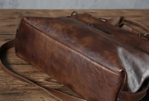 Leather mens Briefcase Shoulder laptop bag Business Bag for Men